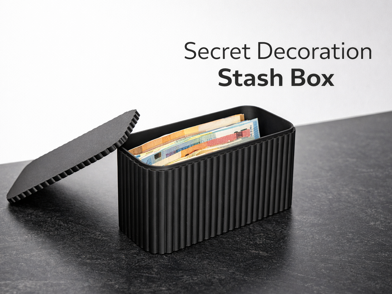 Secret Decoration Stash Box –Ribbed Hidden Storage