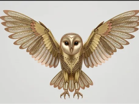 Owl with outstretched wings