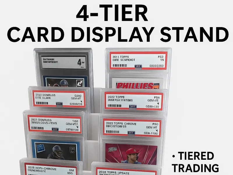 4-Tier Trading Card Display Stand – PSA, BGS, SGC