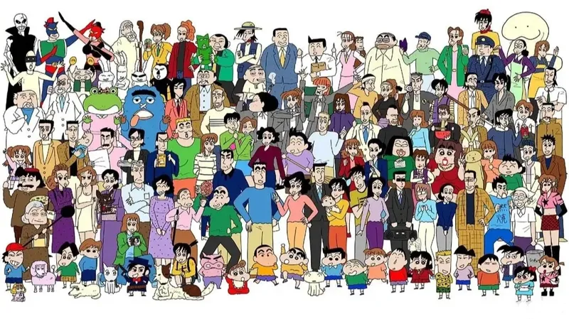 Crayon Shin-chan Family Portrait Monochrome Relief