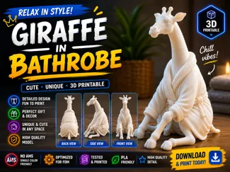 Giraffe in Bathrobe – Cute Cozy Figurine