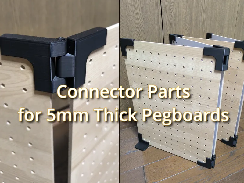 Connector Parts for 5mm Thick Pegboards