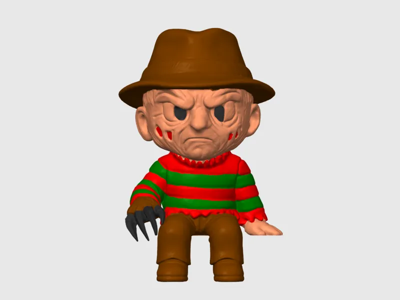 Adorable Chibi Freddy Krueger Monitor & Halloween