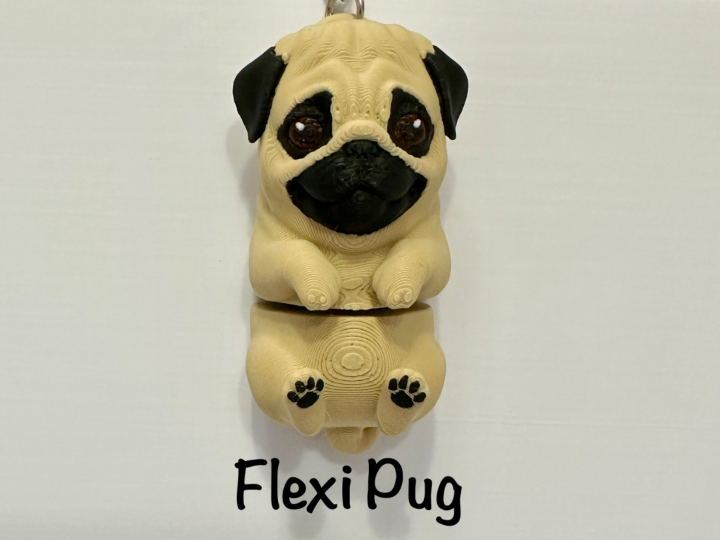 Flexi Pug Keychain