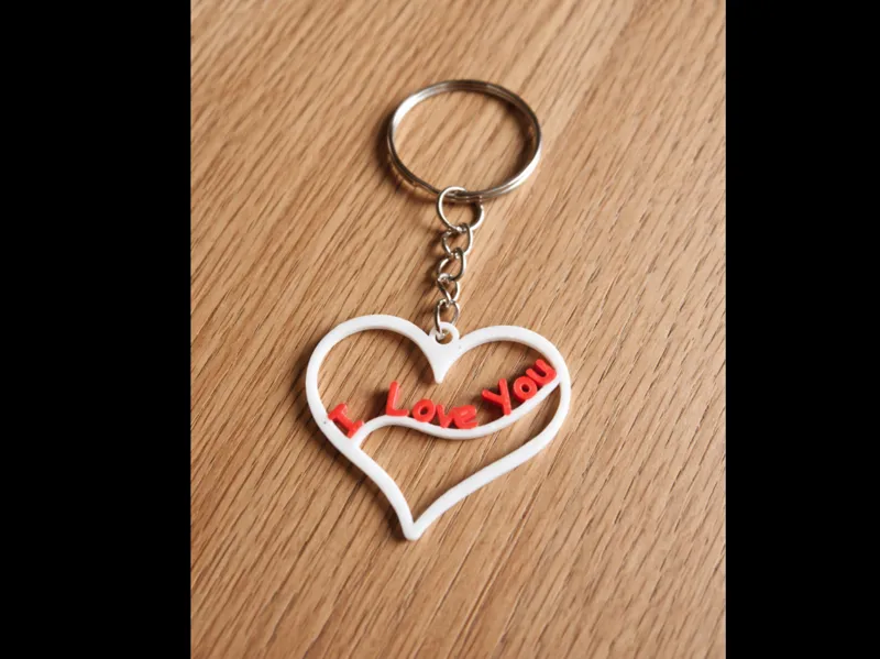 “I Love You” Heart Keychain