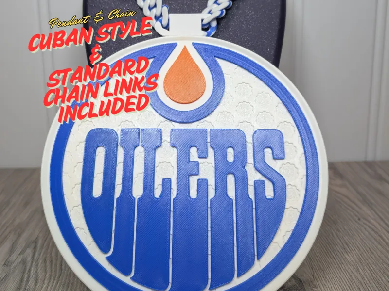 Edmonton Oilers Oversized Pendant and Chain