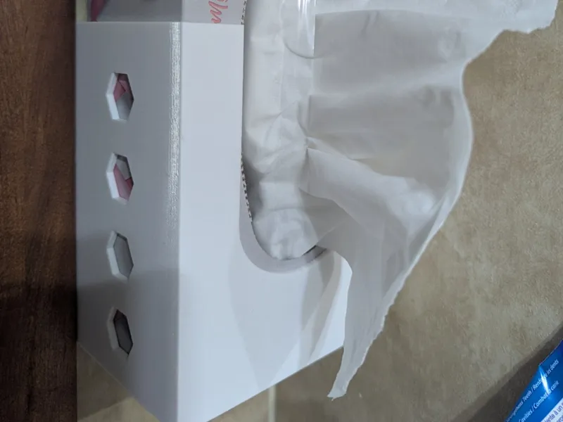 Wall mounted tissue box holder - vertical
