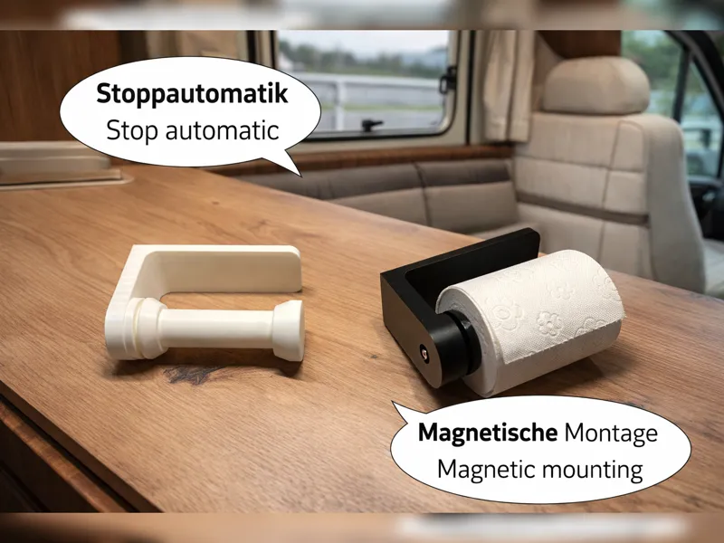 Magnetischer Toilettenpapierhalter mit Stopper