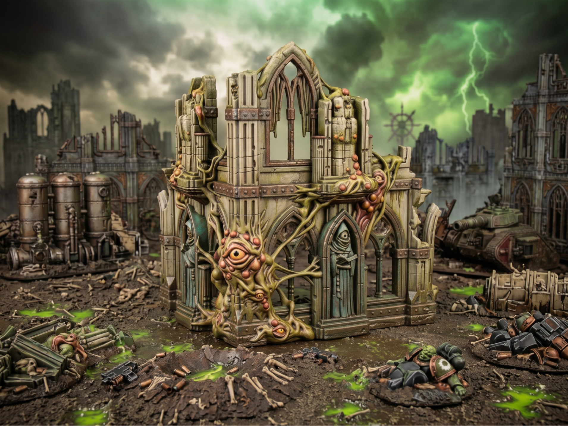 Corrupted Grimdark Ruins - Wargaming Terrain - 1