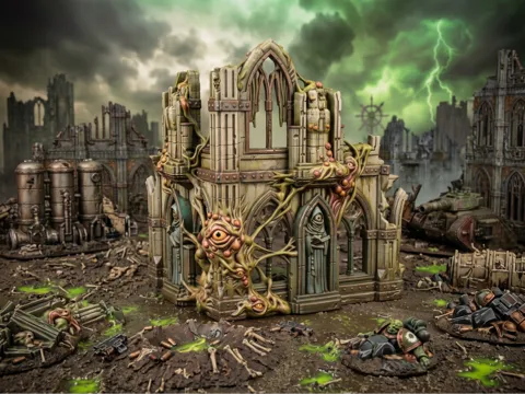 Escenografía en miniatura: Corrupted Grimdark Ruins - Wargaming Terrain — referencia de MakerWorld