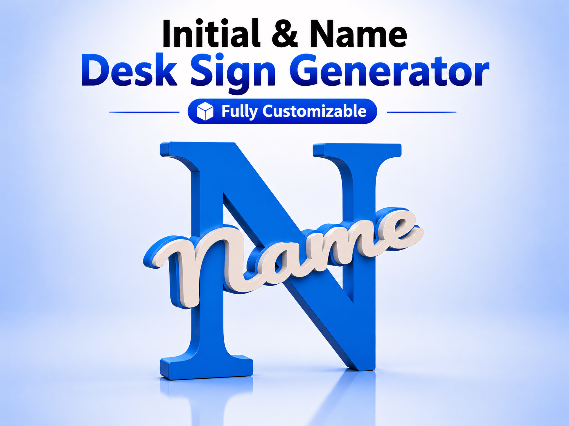Name Desk Sign Generator Fully Customizable