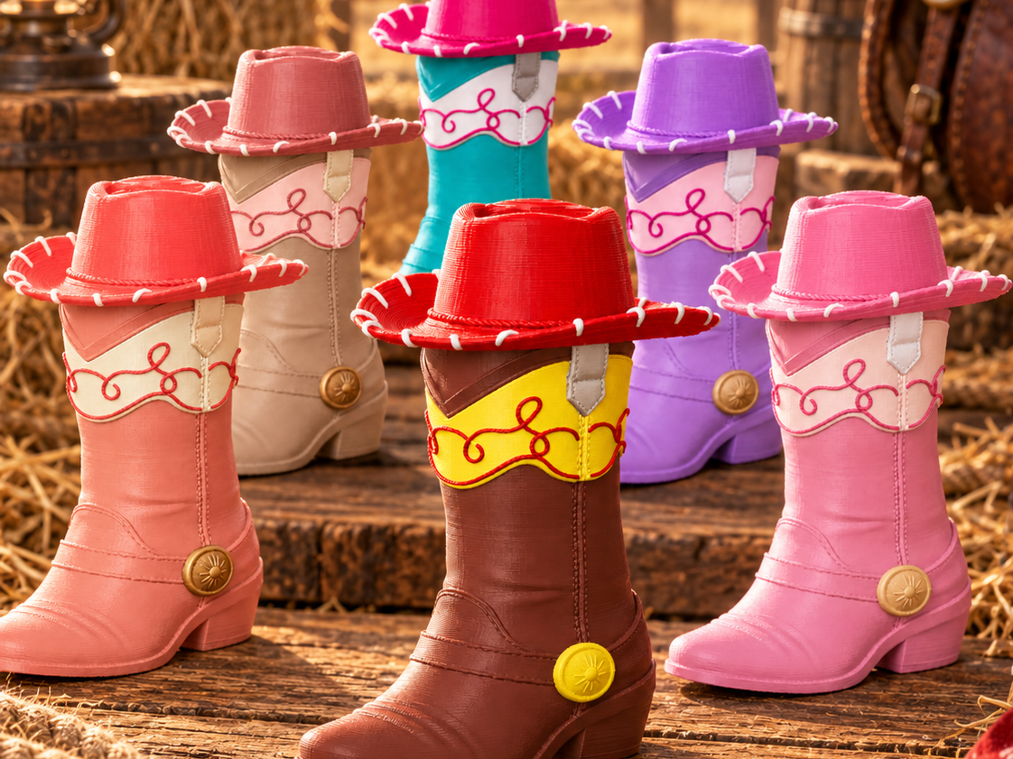 Porta Batom Country Bota Cowgirl com Chapéu Rodeio - 1