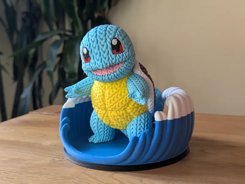 Pokemon Blue Diorama for Knitted Squirtle Figure