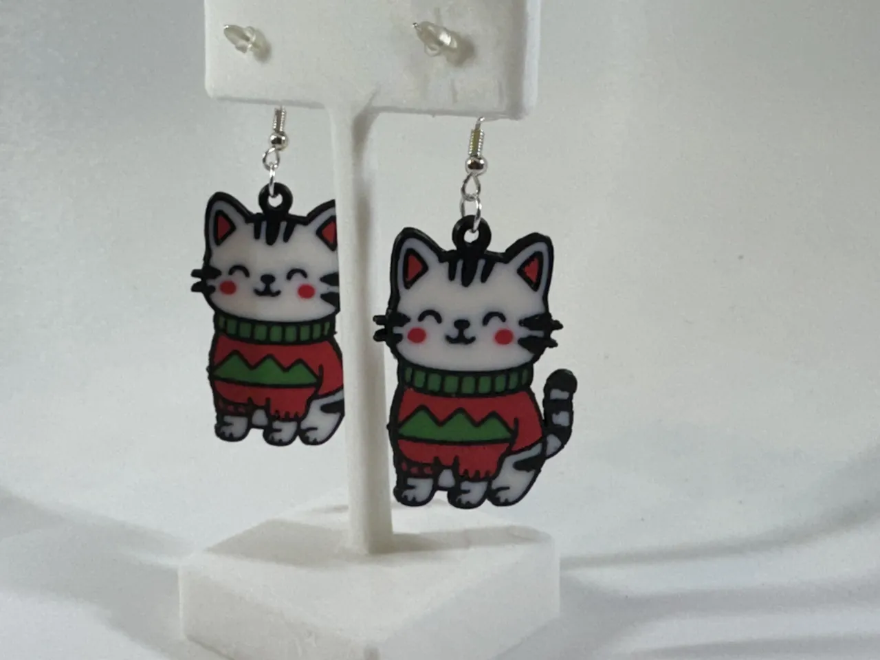 Christmas Kitten Earrings view 2