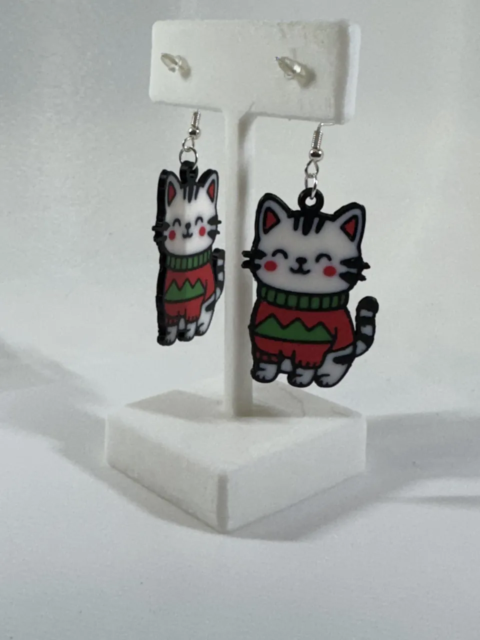 Christmas Kitten Earrings view 3