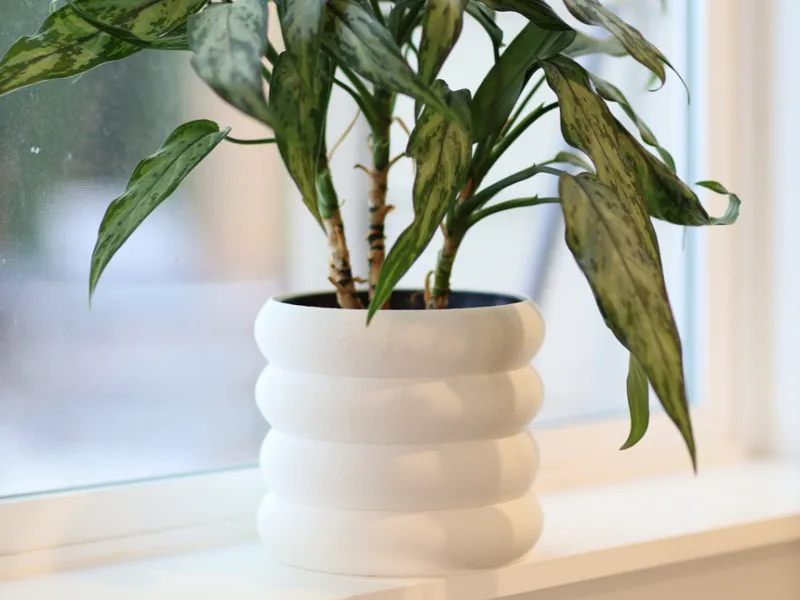 Stacked Rings Wide Bubble Planter