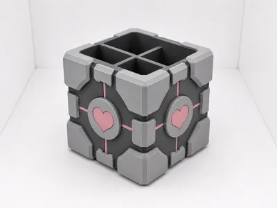 Companion Cube Desk Organizer