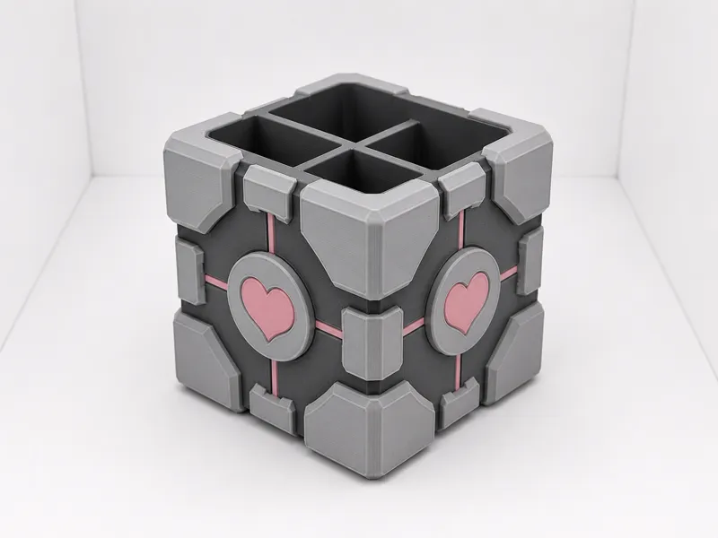 Companion Cube Desk Organizer