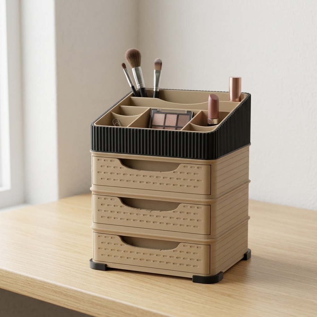 Miniatura 2 do modelo 3D Modular Stackable Organizer -Makeup & Desk Storage