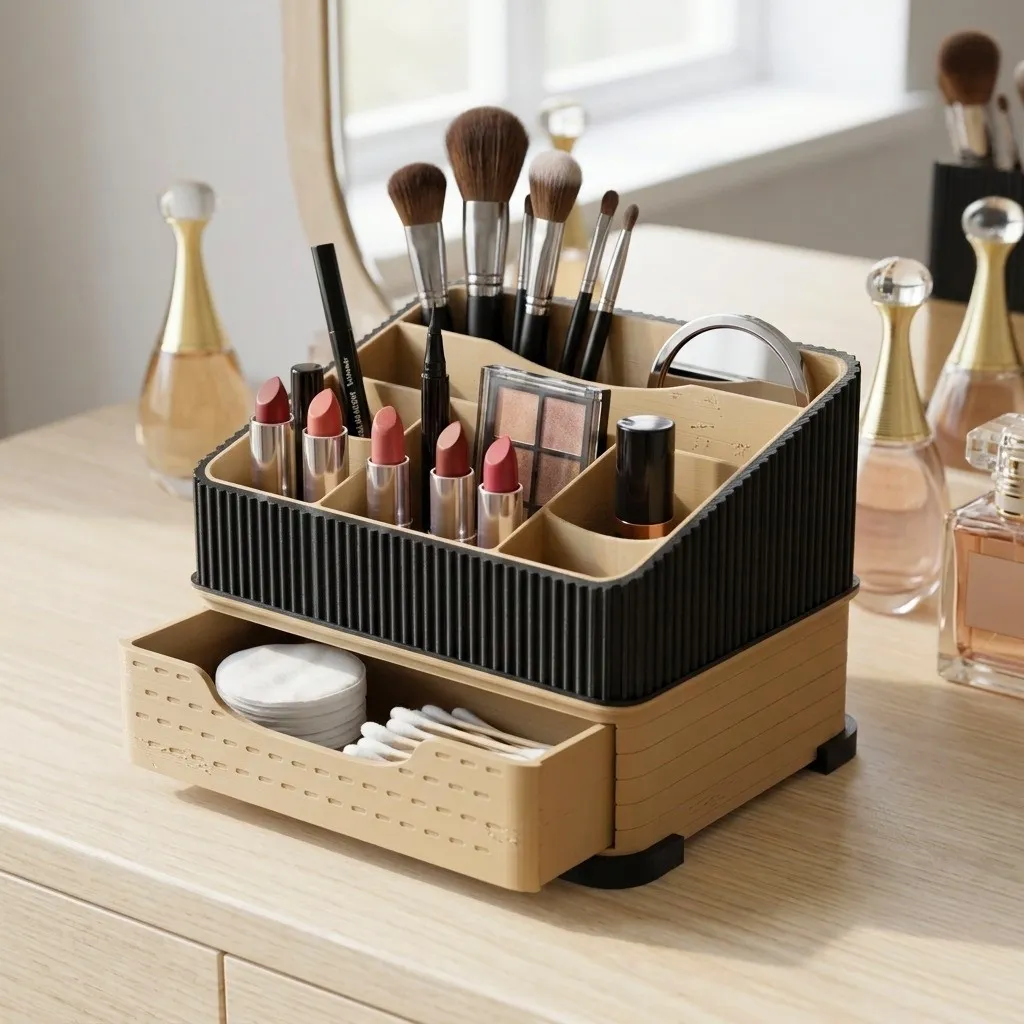 Modular Stackable Organizer -Makeup & Desk Storage view 2