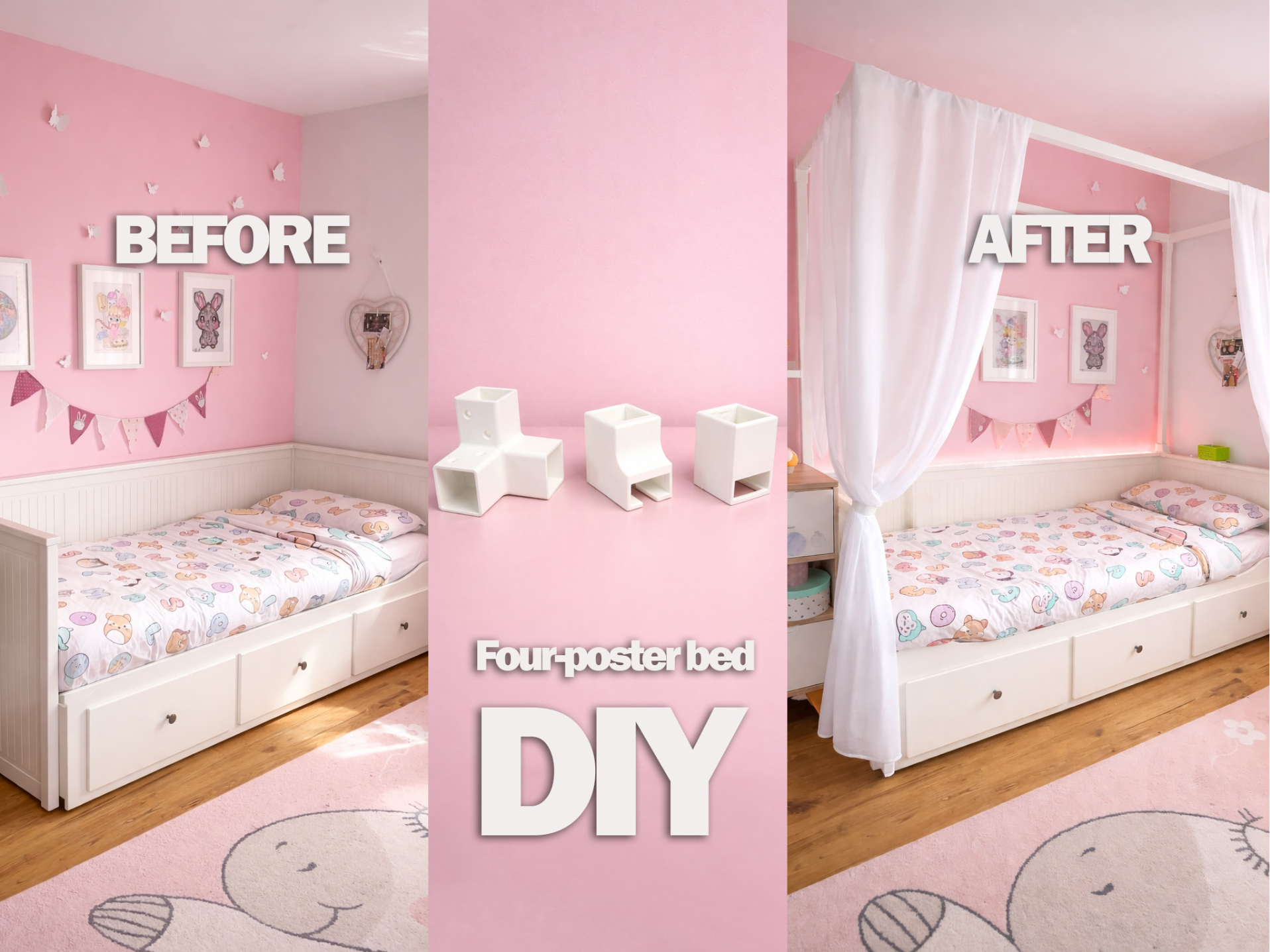 Canopy Bed Hack IKEA HEMNES DIY - Free 3D Print Model - MakerWorld