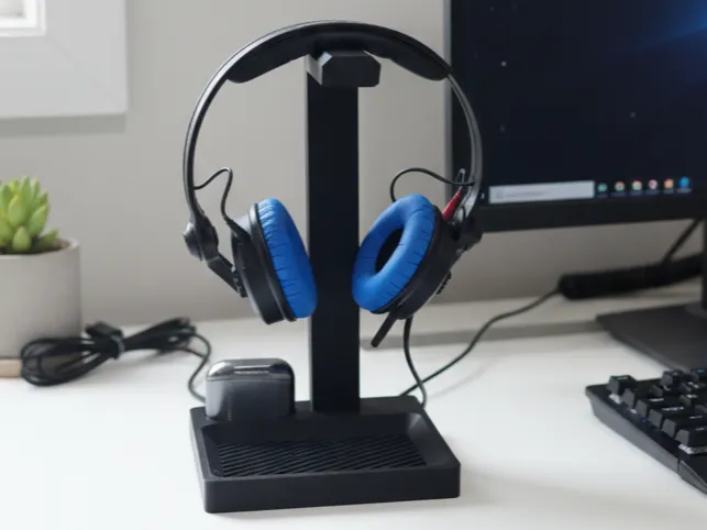 Headphone Stand with Tray & Slot for Galaxy Buds