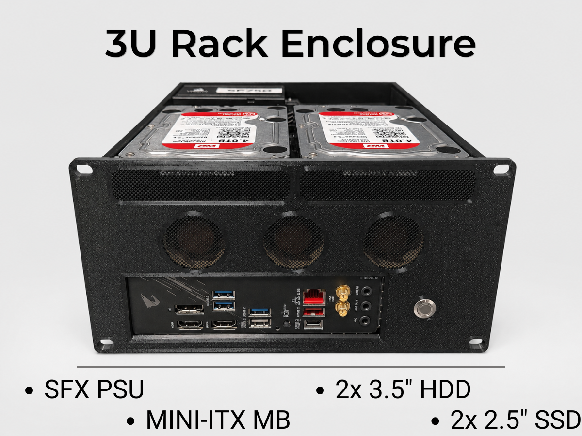 3U 10" Rack Case - Mini-ITX + SFX PSU + 2x3.5" HDD