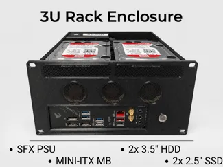 3U 10" Rack Case - Mini-ITX + SFX PSU + 2x3.5" HDD