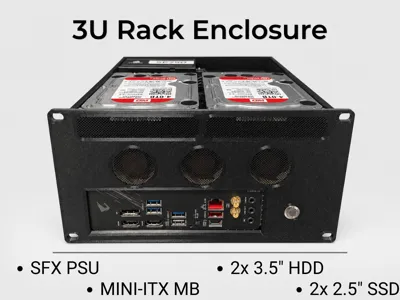 3U 10" Rack Case - Mini-ITX + SFX PSU + 2x3.5" HDD
