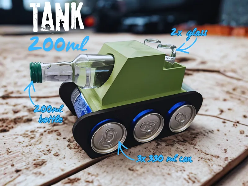 Tank Drink Holder– Can, bottle, glass organizer 3d