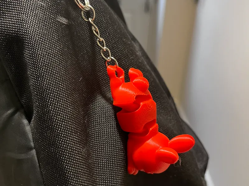 articulating bunny keychain