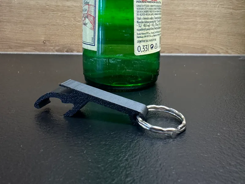 Glass bottle opener keychain