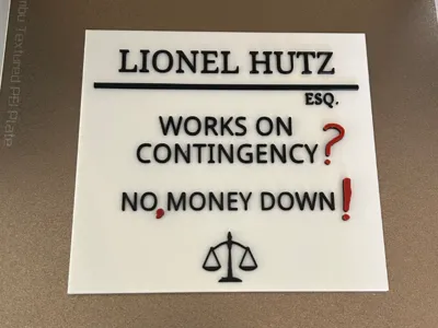 Lionel Hutz - "No Money Down!" Sign