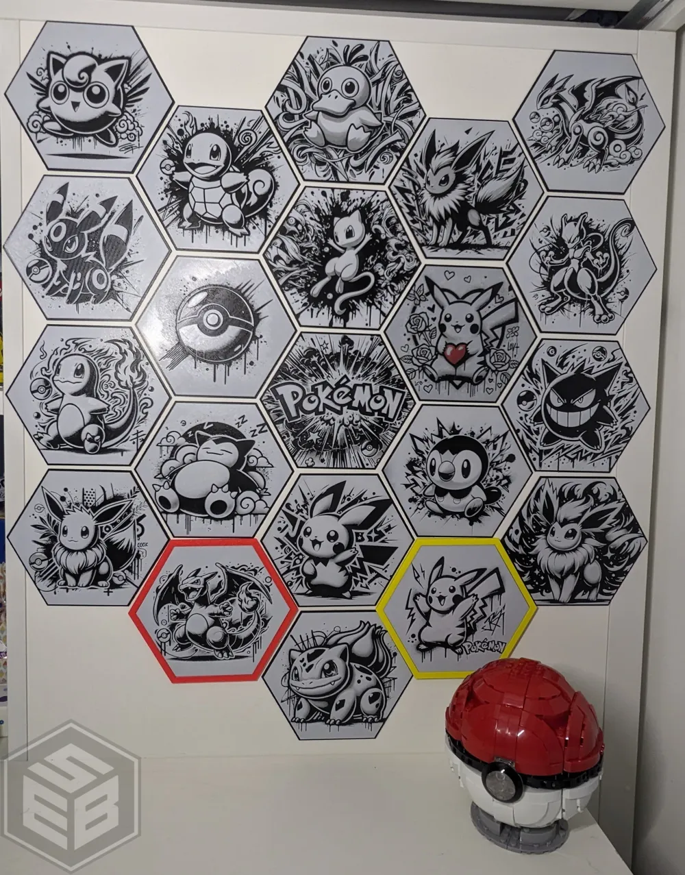 Pokemon Blastoise Hueforge Hex Hexagon - Free 3D Print Model - MakerWorld