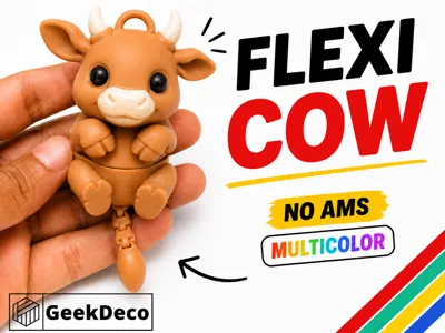 Cute Flexi Cow Keychain | No AMS