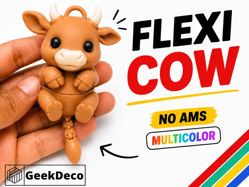 Cute Flexi Cow Keychain | No AMS