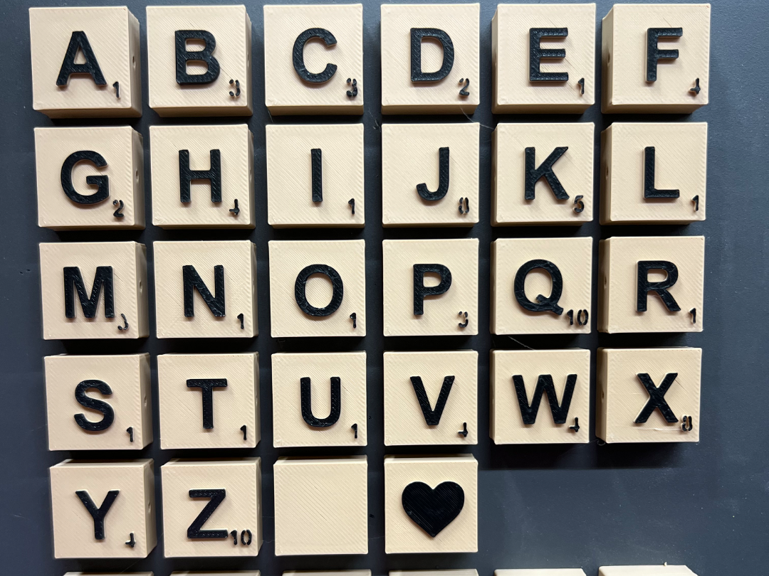 Chunky Scrabble Tile Alphabet Beads