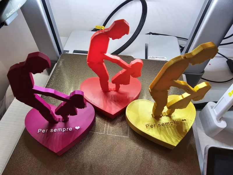 Padre e Figlia – Scultura 3D su Cuore