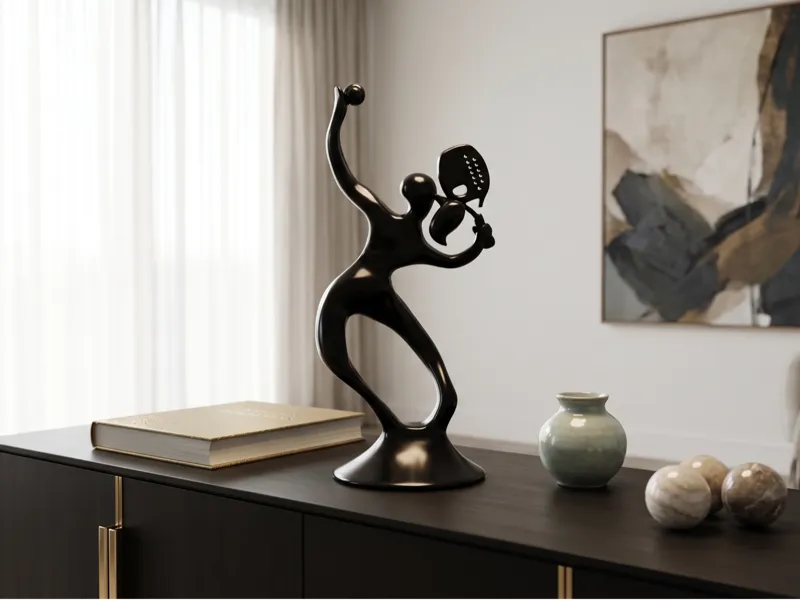 Minimalist Beach Tennis & Padel Player Sculpture