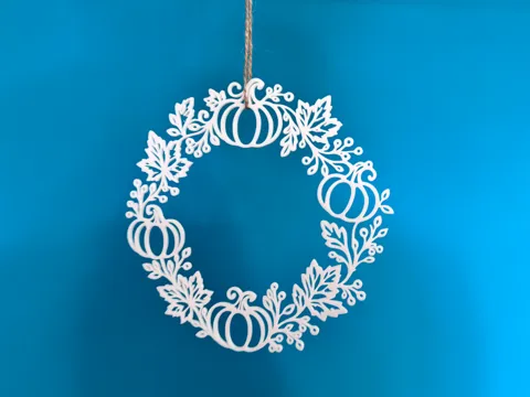 Adorno temático: Autumn wreath with pumpkins — referencia de MakerWorld