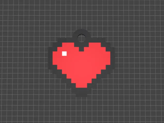 Pixel Heart Keychain – 3D Printable