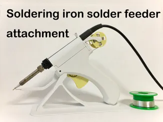 Soldering iron solder feeder attachment