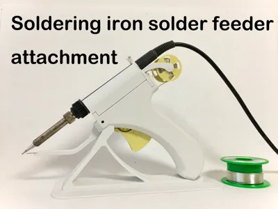 Soldering iron solder feeder attachment