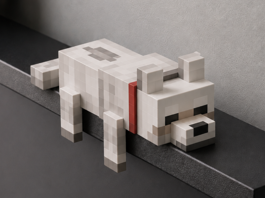 Sleepy Minecraft Wolf Monitor Pet