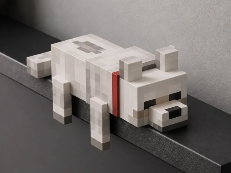 Sleepy Minecraft Wolf Monitor Pet