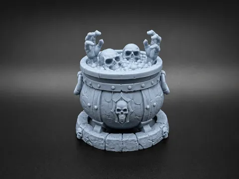 Adorno temático: Haunted Halloween Cauldron — referencia de MakerWorld