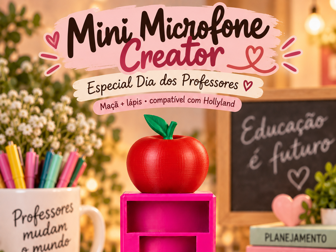 Mini Microfone Creator – Professores Maçã Lápis - 1