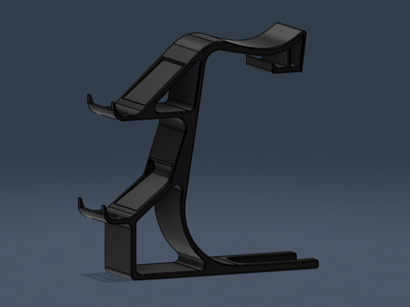 Stand for 2 videogame controllers + headset