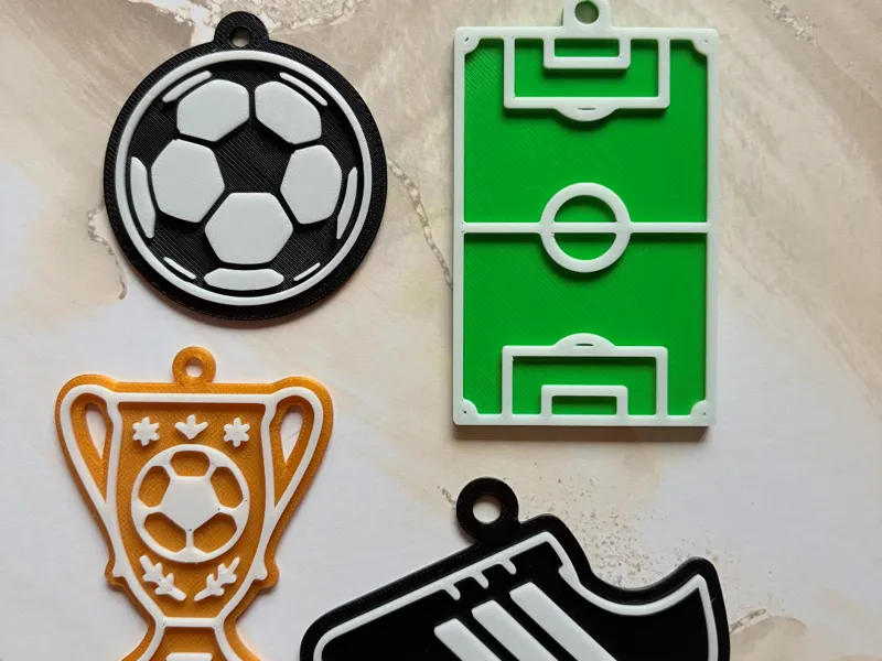 Football (Soccer) Christmas Ornament Set 
