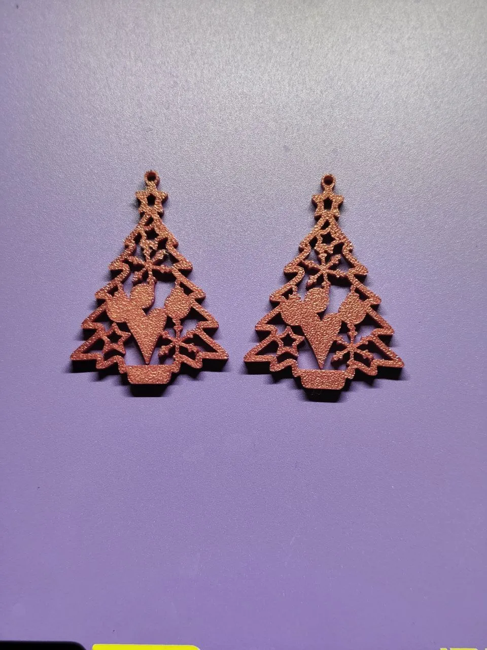 3D-Printed Christmas Earrings view 3